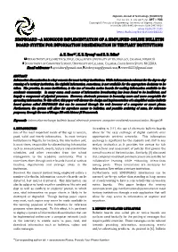 Simpboard –A Mongodb Implementation of a Simplified Online Bulletin Board System for Information Dissemination in Tertiary Institutions