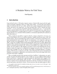 A Modular Metrics for Folk Verse