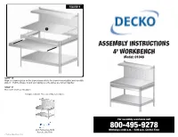 Assembly Instructions 4' Workbench