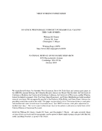 DO STOCK PRICES REALLY REFLECT FUNDAMENTAL VALUES? the CASE of Reits