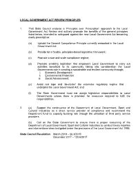 Local Government Act Policy Positions