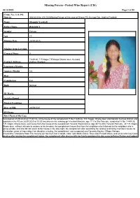 Missing Person - Period Wise Report (CIS) 06/10/2020 Page 1 of 50