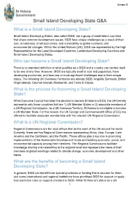 Small Island Developing State Q&A