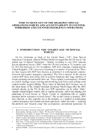 Special Operations Forces and Accountability in Counter- Terrorism and Counter-Insurgency Operations