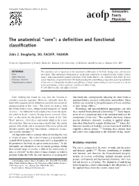 The Anatomical “Core”: a Deﬁnition and Functional Classiﬁcation