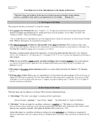 THE MERCIES of GOD: Introduction to the Study of Salvation