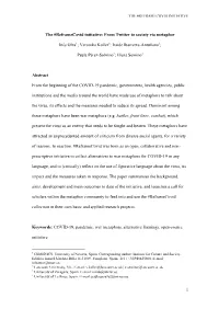 1 the #Reframecovid Initiative: from Twitter to Society Via Metaphor Inés