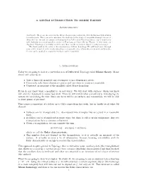 A Gentle Introduction to Morse Theory