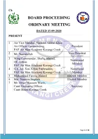 Board Proceeding Ordinary Meeting Dated 15-09-2020 Present