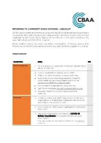 Checklist for Returning to Community Radio Stations
