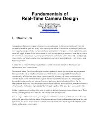 Fundamentals of Real-Time Camera Design