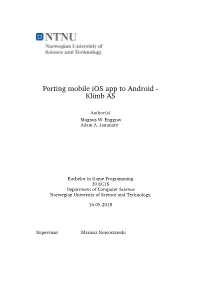 Porting Mobile Ios App to Android - Klimb AS