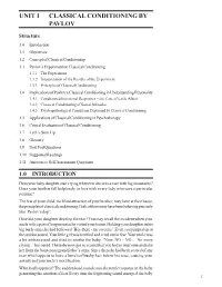 Unit 1 Classical Conditioning by Pavlov