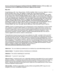 Definition of Terms, Style, and Conventions Used in ASPEN Board of Directors–Approved Documents