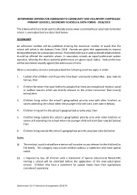 DETERMINED C and VC Primary & Secondary Policy 2018-19