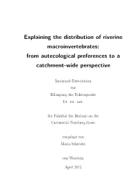 Explaining the Distribution of Riverine Macroinvertebrates: from Autecological Preferences to a Catchment-Wide Perspective