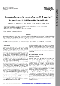 Extrasolar Planets and Brown Dwarfs Around A–F Type Stars