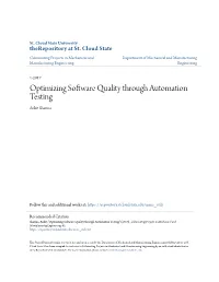 Optimizing Software Quality Through Automation Testing Ankit Sharma