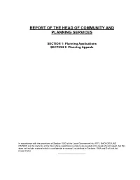 Report of the Head of Community and Planning Services