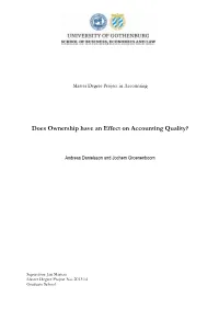Does Ownership Have an Effect on Accounting Quality?