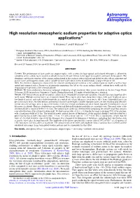 High Resolution Mesospheric Sodium Properties for Adaptive Optics Applications?