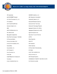 List Compiled on March 6, 2020