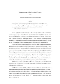 Measurement of the Speed of Gravity