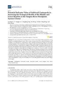 Potential Indicator Value of Subfossil Gastropods in Assessing the Ecological Health of the Middle and Lower Reaches of the Yangtze River Floodplain System (China)