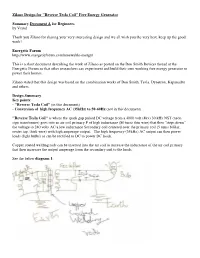 Zilano Design for "Reverse Tesla Coil" Free Energy Generator