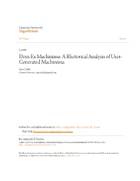 A Rhetorical Analysis of User-Generated Machinima" (2009)