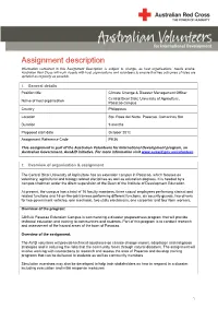 Assignment Description Information Contained in This Assignment Description Is Subject to Change, As Host Organisations’ Needs Evolve