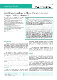 Fatal Diving Accidents in Alpine Waters: a Series of Triggers Leading to Disaster?