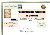 Geographical Allusions in Context Louis Mink’S Gazetteer of Finnegans Wake in Grid Format Only