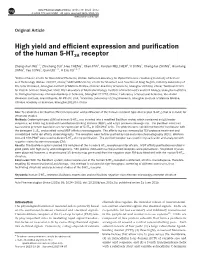 High Yield and Efficient Expression and Purification of the Human 5-HT3A Receptor