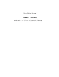 Probability Theory Manjunath Krishnapur