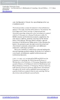 An Introduction to Mathematical Cosmology, Second Edition - J