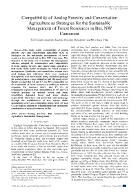 Compatibility of Analog Forestry and Conservation Agriculture As Strategies for the Sustainable Management of Forest Resources in Bui, NW Cameroon
