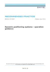 DNVGL-RP-E307: Dynamic Positioning Systems