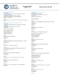 Program PDF Saturday, March 28, 2020 Updated: 02-14-20