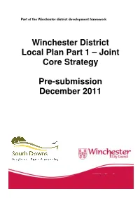 Winchester District Local Plan Part 1 – Joint Core Strategy