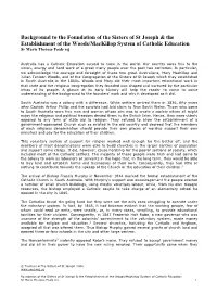 Background to the Foundation of the Sisters of St Joseph & The