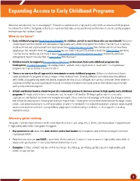 Expanding Access to Early Childhood Programs