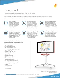 Jamboard a Collaborative, Digital Whiteboard Built for the Cloud