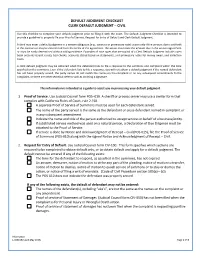 Judgment Checklist Clerk Default Judgment – Civil