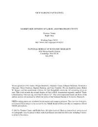Market Size, Division of Labor, and Firm Productivity