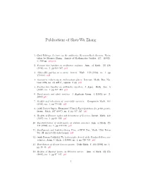 Publications of Shou-Wu Zhang
