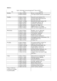 (Starting from Week Beginning 9Th January 2017) Day
