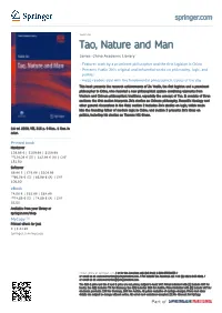 Tao, Nature and Man Series: China Academic Library