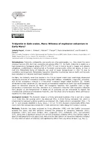 Tridymite in Gale Crater, Mars: Witness of Explosive Volcanism in Early Mars?