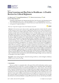 Deep Learning and Big Data in Healthcare: a Double Review for Critical Beginners